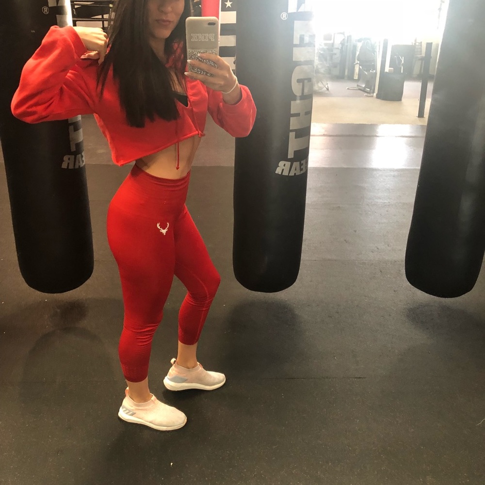 Red leggings